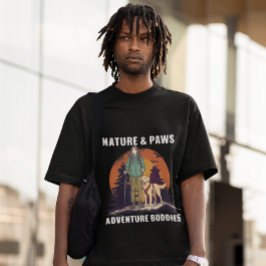 Natuur & poten | Wandelaarster & Golden Retriever T-shirt