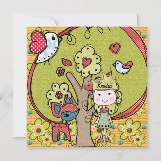 Natuur Prinses Birthday Uitnodiging (Voorkant)