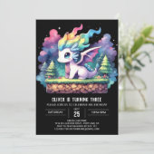 Natuur Printable Dragon Birthday Kaart (Staand voorkant)