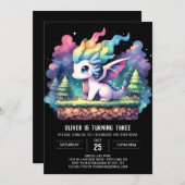 Natuur Printable Dragon Birthday Kaart (Voorkant / Achterkant)