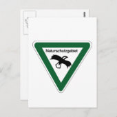 Natuur Protection Area Sign, Duitsland Briefkaart (Voorkant / Achterkant)