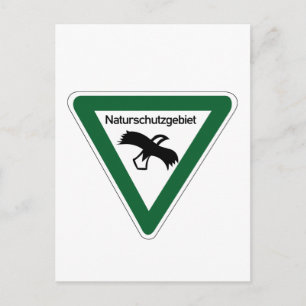 Natuur Protection Area Sign, Duitsland Briefkaart