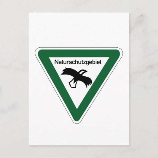 Natuur Protection Area Sign, Duitsland Briefkaart (Voorkant)