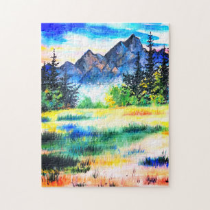 Natuur Puzzel Aquarel Kunst