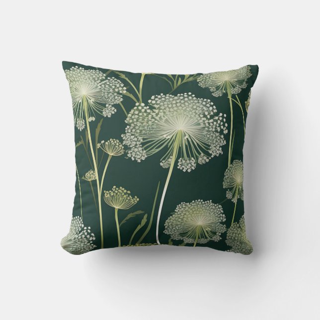 Natuur Queen Anne's Lace Pattern Kussen (Voorkant)