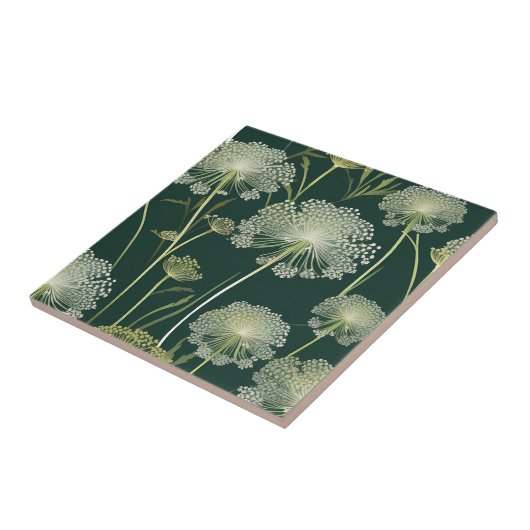 Natuur Queen Anne's Lace Pattern Tegeltje (Zijkant)