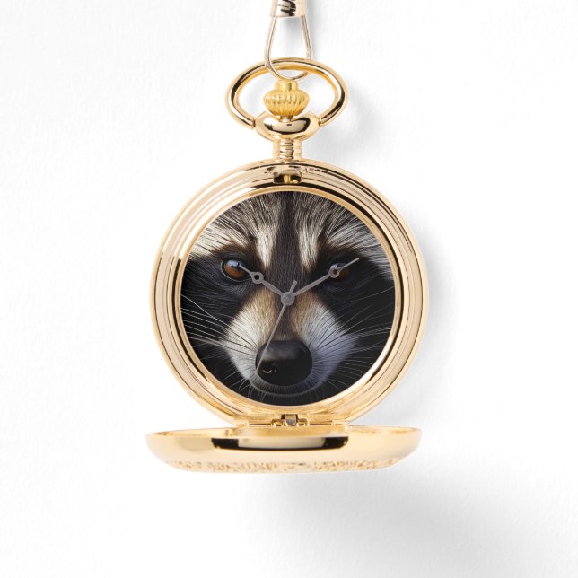 Natuur Racoon Sieraden- Schattige Racoon Horloge (Voorkant)