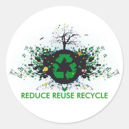 Natuur Recycli Ronde Sticker (Voorkant)