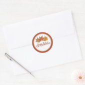 Natuur Red Autumn Maple Leaf Rustic Harvest Ronde Sticker (Envelop)