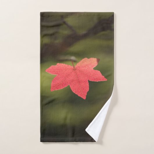 Natuur Red Maple Leaf Foto Handdoek (Handdoek)