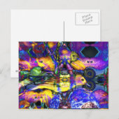 Natuur Reflecties II - Violet & Gold Birds Briefkaart (Voorkant / Achterkant)