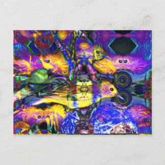 Natuur Reflecties II - Violet & Gold Birds Briefkaart