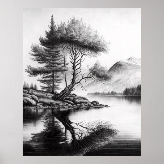 Natuur Reflections Sketch Poster (Voorkant)