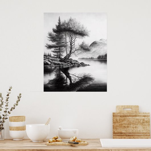 Natuur Reflections Sketch Poster (Keuken)