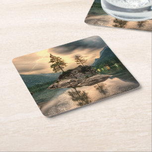Natuur reizen - Landschap in het gebergte Kartonnen Onderzetters