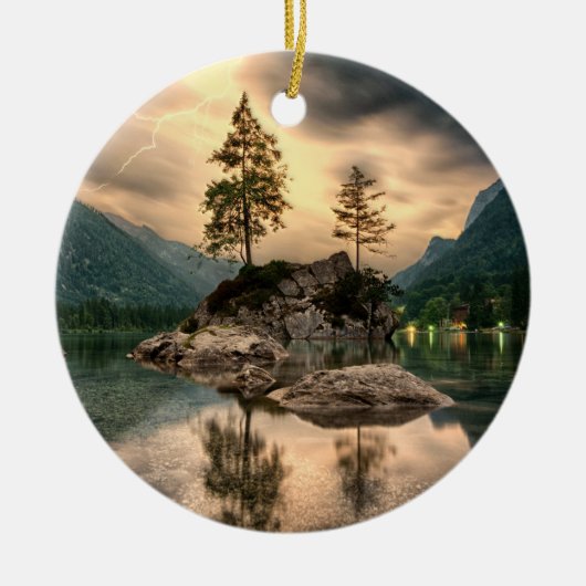 Natuur reizen - Landschap in het gebergte Keramisch Ornament (Voorkant)