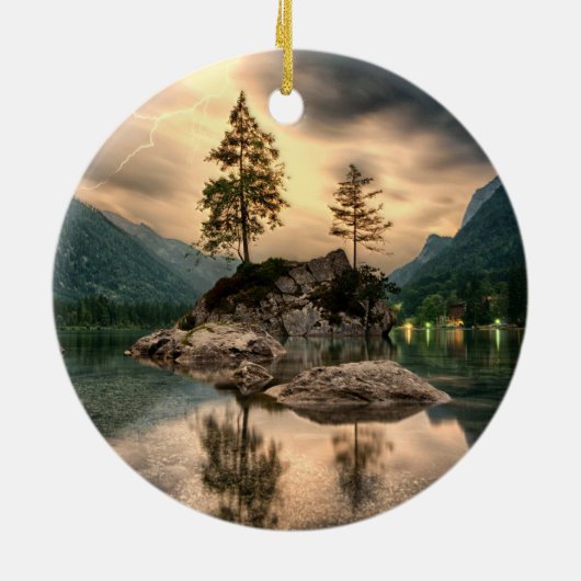 Natuur reizen - Landschap in het gebergte Keramisch Ornament (Achterkant)