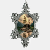 Natuur reizen - Landschap in het gebergte Tin Sneeuwvlok Ornament (Links)