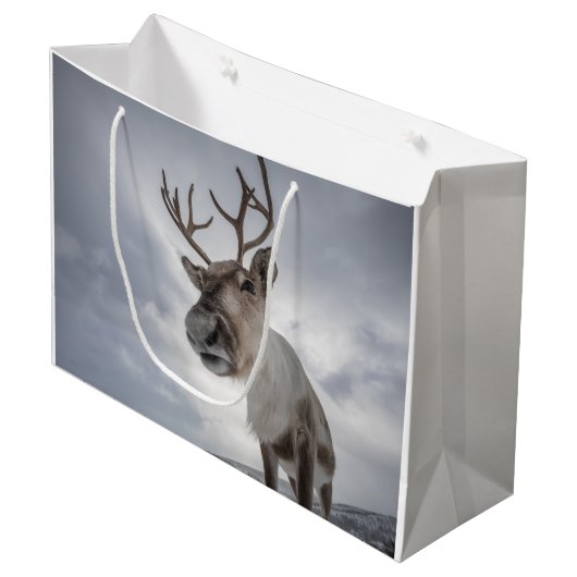Natuur rendierfoto groot cadeauzakje (Voorkant Gekanteld)