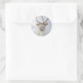 Natuur rendierfoto ronde sticker (Tas)