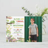 Natuur Reptielen Verjaardagsfeestuitnodiging Kaart (Staand voorkant)