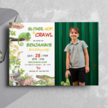 Natuur Reptielen Verjaardagsfeestuitnodiging