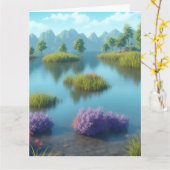 Natuur River landschapskunst Kaart (Gele Bloem)