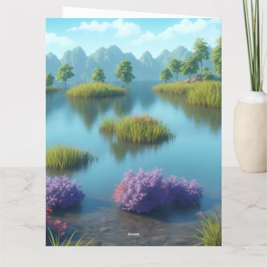 Natuur River landschapskunst Kaart (Achterkant)