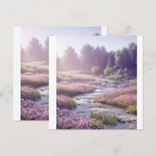 Natuur River landschapskunst puzzel Bedankkaart (Voorkant / Achterkant)