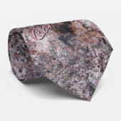 Natuur Rock Texture Pink Snoep Stropdas (Opgerold)