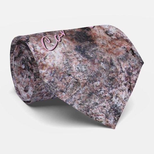 Natuur Rock Texture Pink Snoep Stropdas (Opgerold)