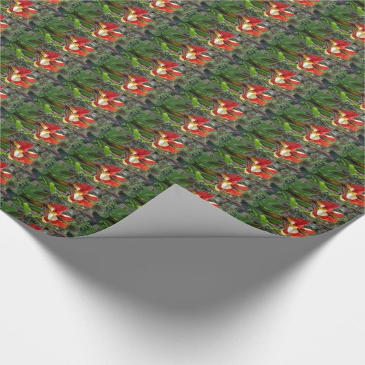 Natuur Rode Bloem Fotografie Cadeaupapier (Hoek)