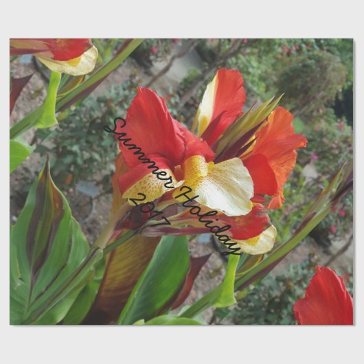 Natuur Rode Bloem Fotografie Cadeaupapier (Vlak)