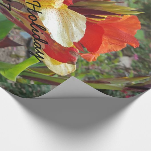 Natuur Rode Bloem Fotografie Cadeaupapier (Hoek)