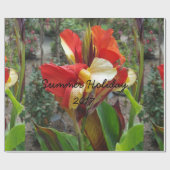 Natuur Rode Bloem Fotografie Cadeaupapier (Vlak)