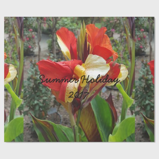 Natuur Rode Bloem Fotografie Cadeaupapier (Vlak)