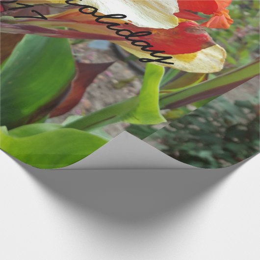 Natuur Rode Bloem Fotografie Cadeaupapier (Hoek)