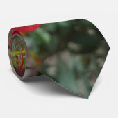 Natuur Rode Bloem Fotografie Stropdas (Opgerold)