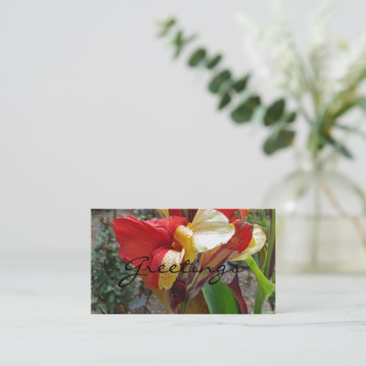 Natuur Rode Bloem Fotografie Visitekaartje (Staand voorkant)