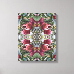 Natuur rode duoghoutvruchten Abstract Canvas Afdruk