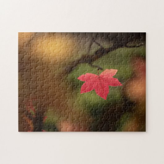 Natuur Rode Herfst Leaf Legpuzzel (Horizontaal)