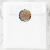 Natuur Rode Herfst Ronde Sticker (Tas)