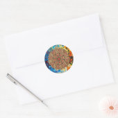 Natuur Rode Herfst Ronde Sticker (Envelop)