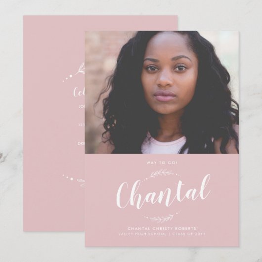 Natuur Roos Afstuderen Kaart (Voorkant / Achterkant)