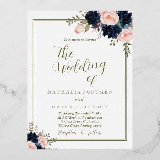 Natuur Roos Weddenschap Folie Feestdagen Briefkaart (Voorkant)