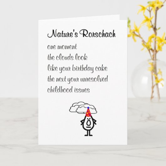 Natuur Rorschach - Een vrolijk verjaardagsgedicht Kaart (Gele Bloem)