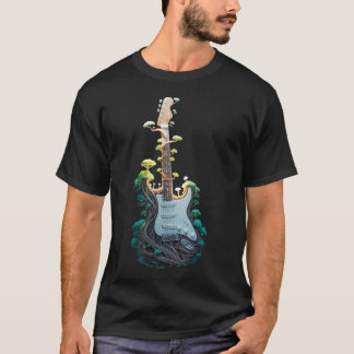 Natuur Rotsfeer Elektrische Gitaar Gegroeid Uit De T-shirt