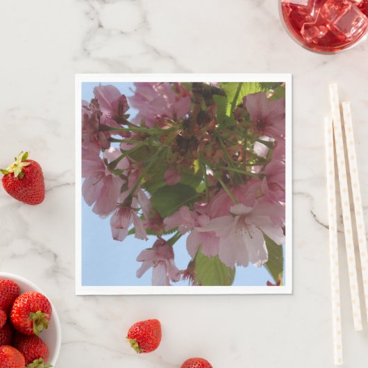 Natuur roze bloesems servet (Insitu)