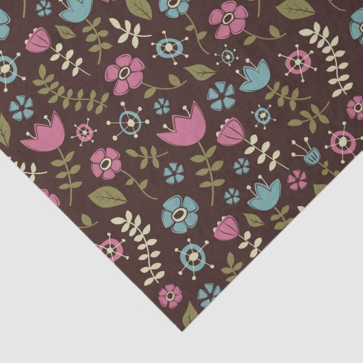 Natuur roze bruin en blauw fluitjes tissuepapier (Detail)