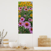 Natuur roze en gele kloonbloemen Fotografie Poster (Keuken)